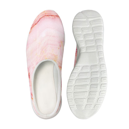 Pink Marble Print Mesh Casual Shoes