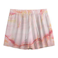 Pink Marble Print Mesh Shorts