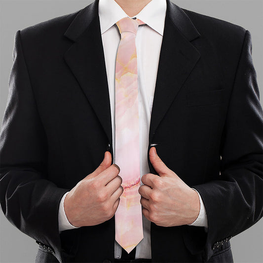 Pink Marble Print Necktie