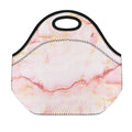 Pink Marble Print Neoprene Lunch Bag