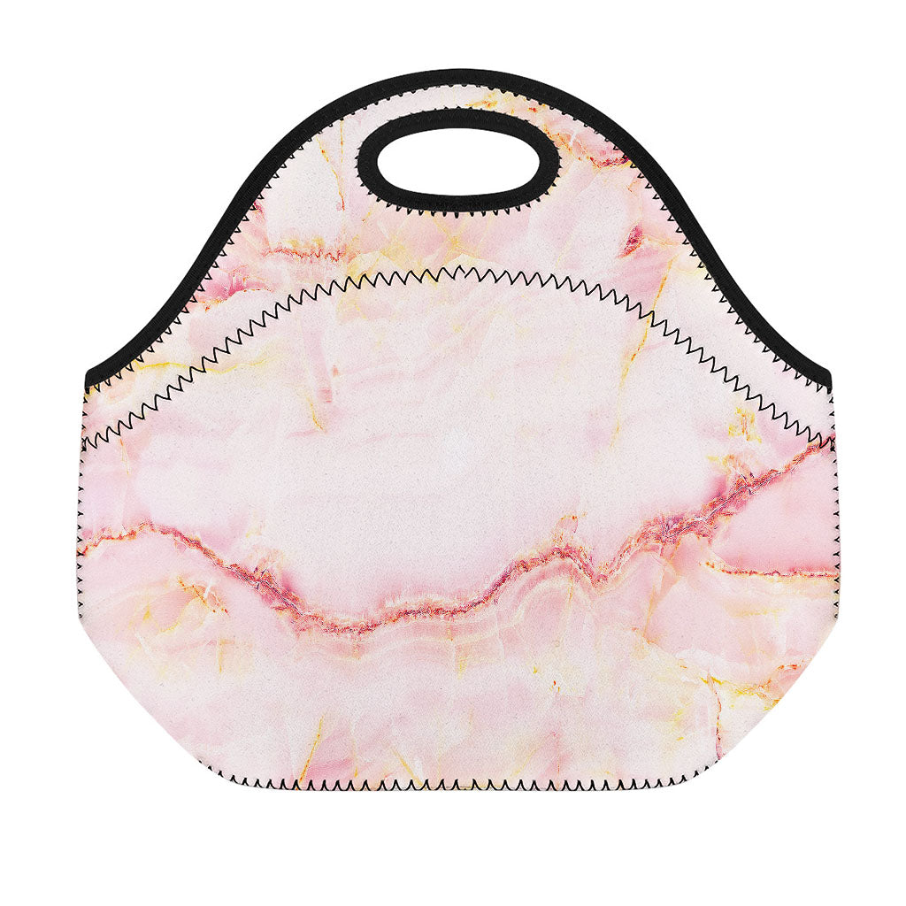 Pink Marble Print Neoprene Lunch Bag