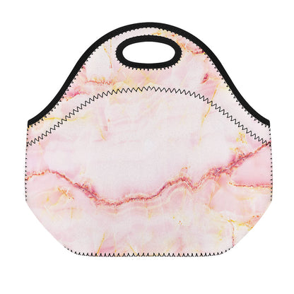 Pink Marble Print Neoprene Lunch Bag