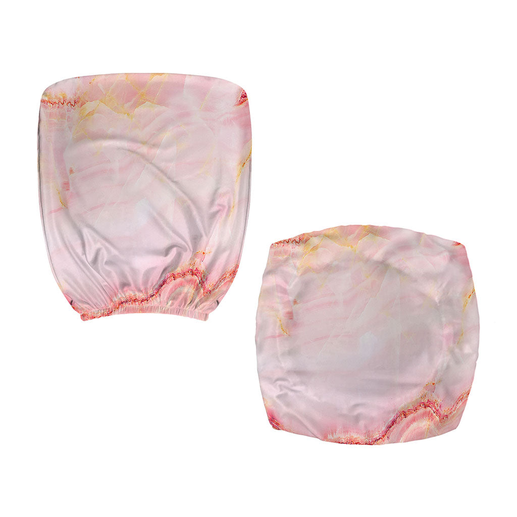 Pink Marble Print Office Chair Cover