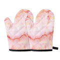 Pink Marble Print Oven Mitts