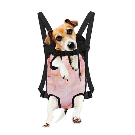 Pink Marble Print Pet Carrier Backpack