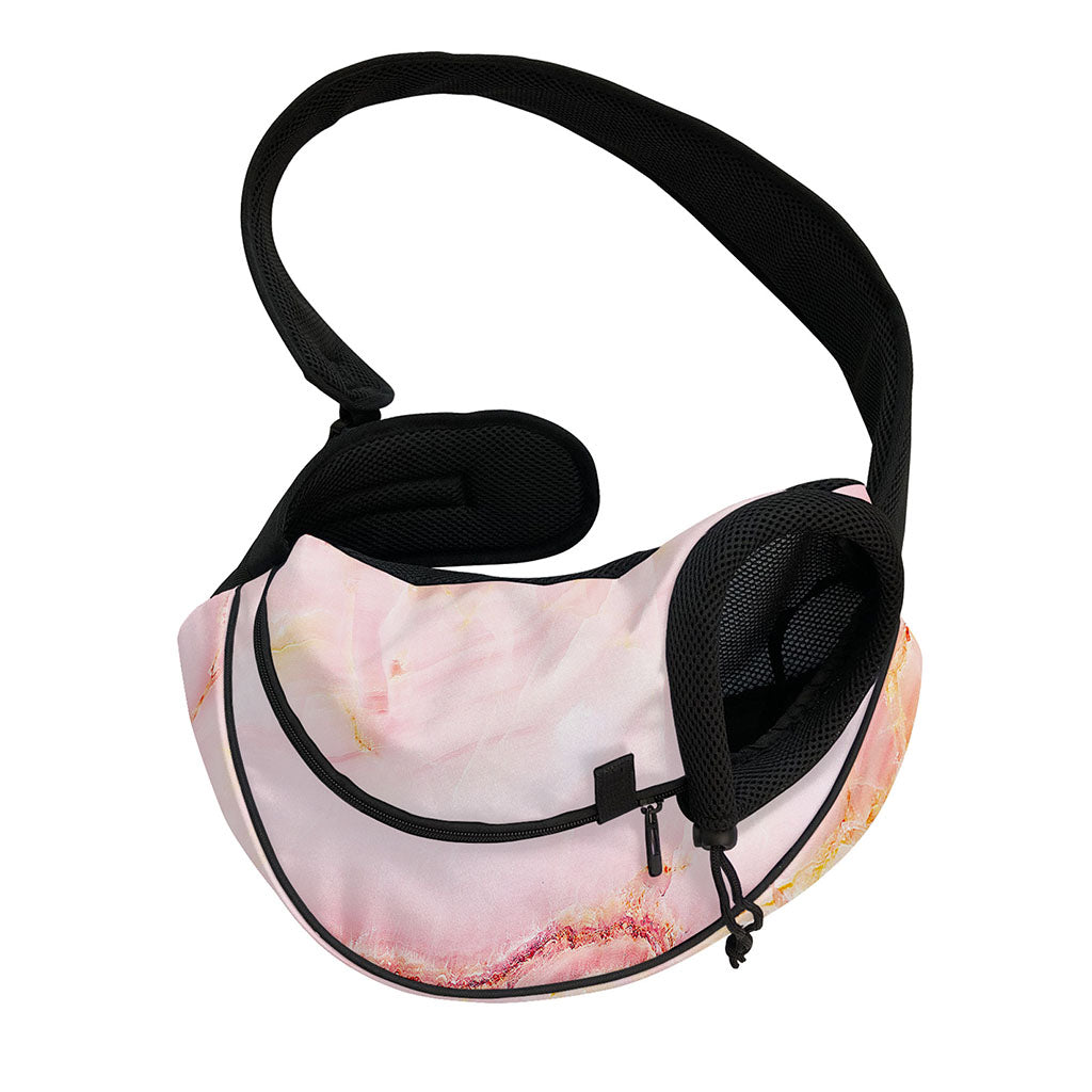 Pink Marble Print Pet Sling Carrier