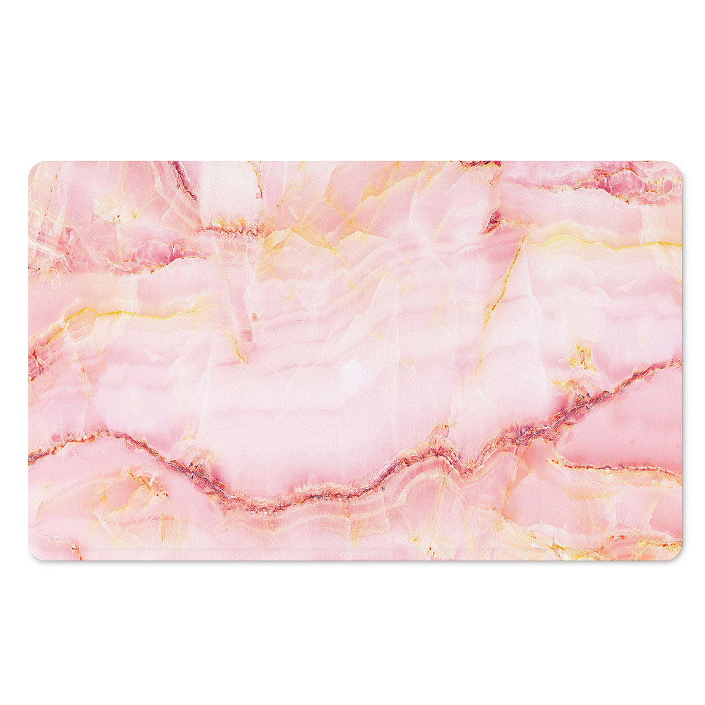 Pink Marble Print Polyester Doormat