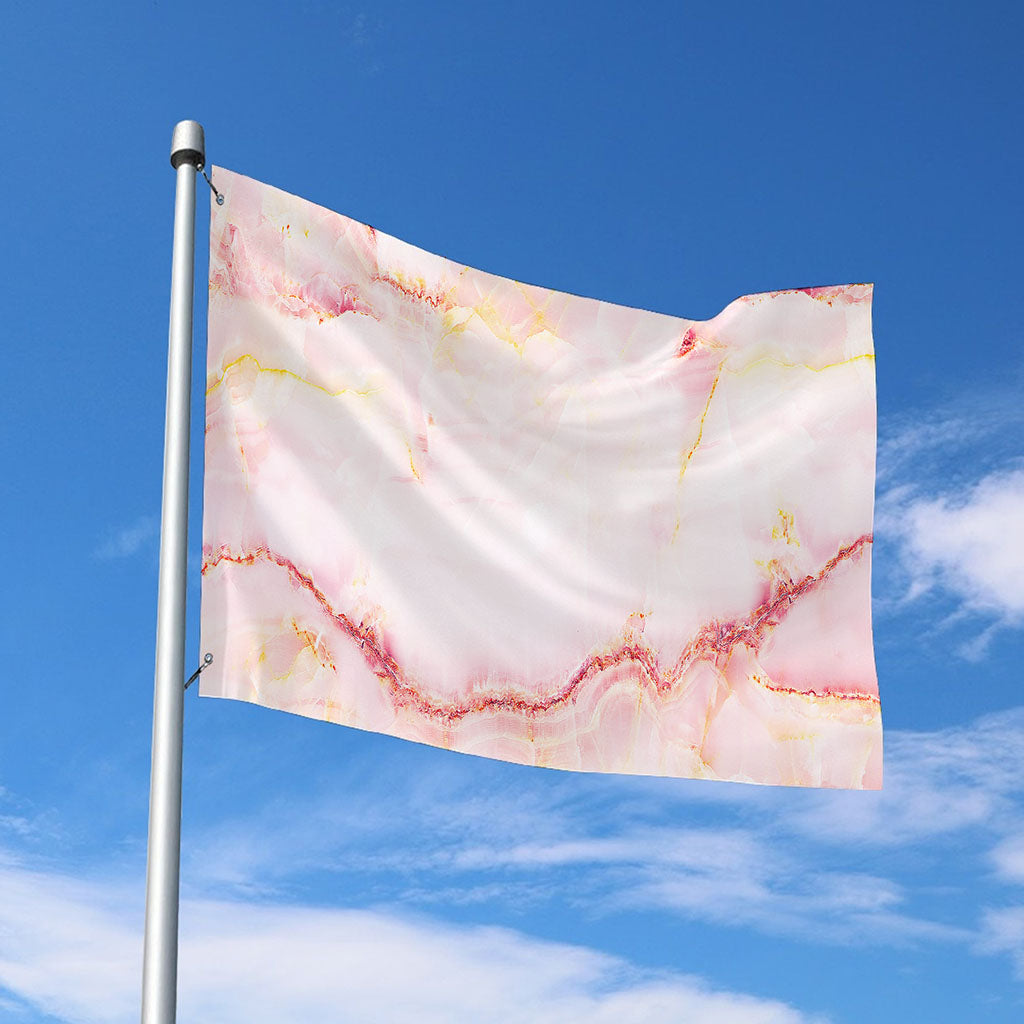 Pink Marble Print Polyester Flag