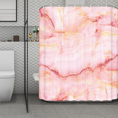 Pink Marble Print Polyester Shower Curtain