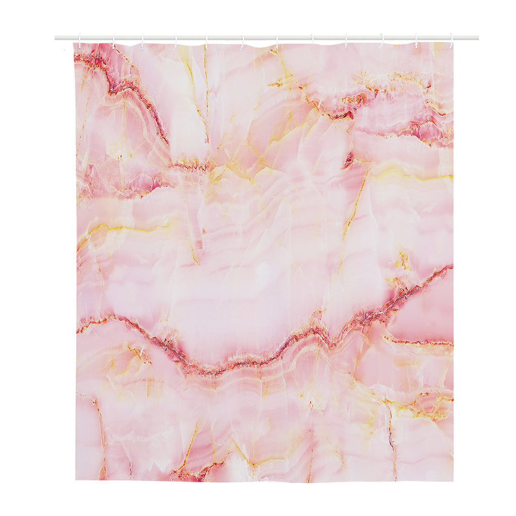 Pink Marble Print Polyester Shower Curtain