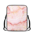 Pink Marble Print Rectangular Crossbody Bag