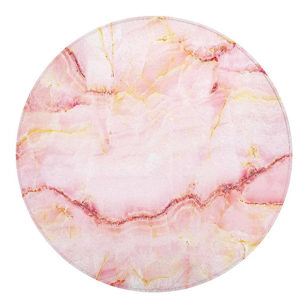 Pink Marble Print Round Blanket