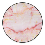 Pink Marble Print Round Floor Mat