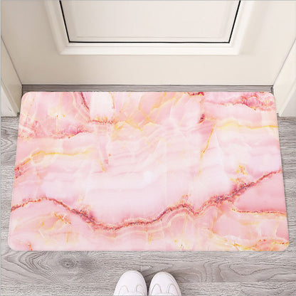 Pink Marble Print Rubber Doormat