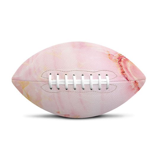 Pink Marble Print Rugby Ball