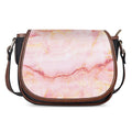 Pink Marble Print Saddle Bag