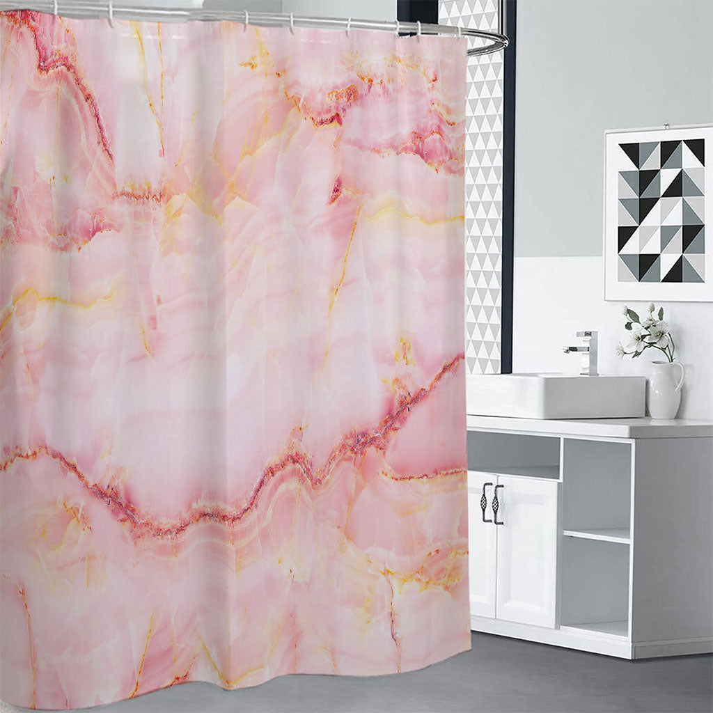 Pink Marble Print Shower Curtain