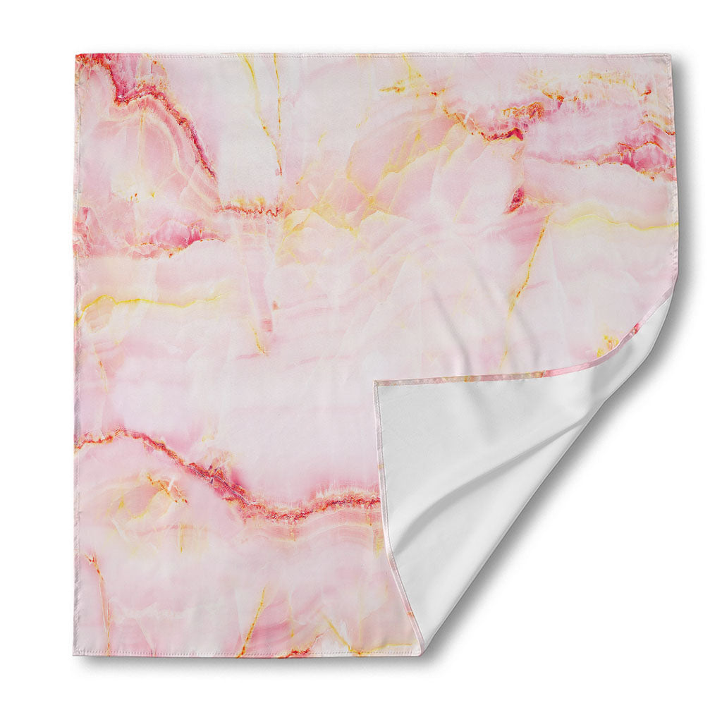 Pink Marble Print Silk Bandana