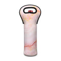 Pink Marble Print Single Neoprene Wine Tote