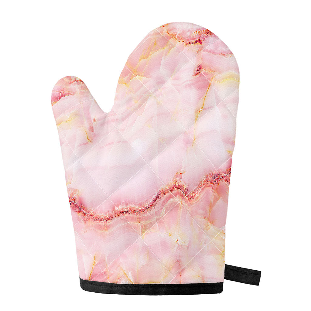 Pink Marble Print Single Oven Mitt