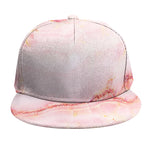 Pink Marble Print Snapback Cap