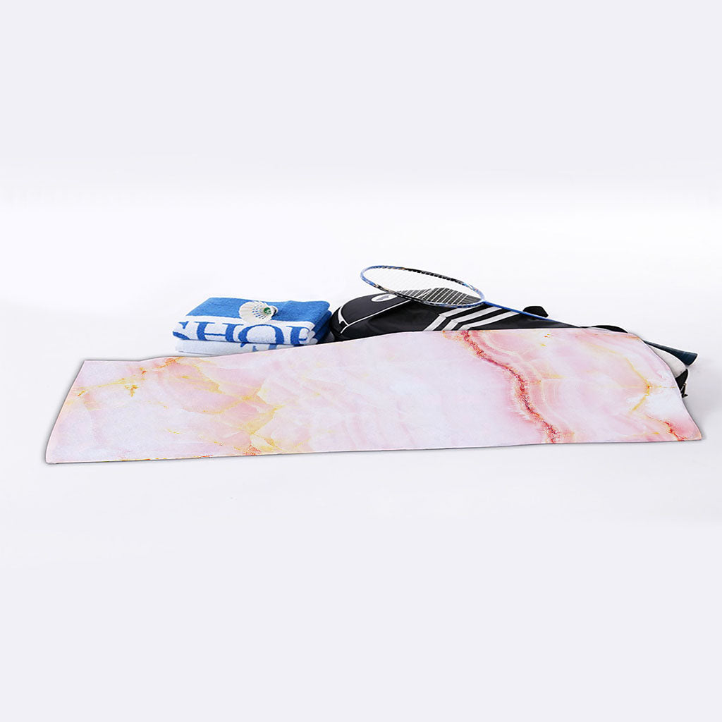 Pink Marble Print Sports Towel