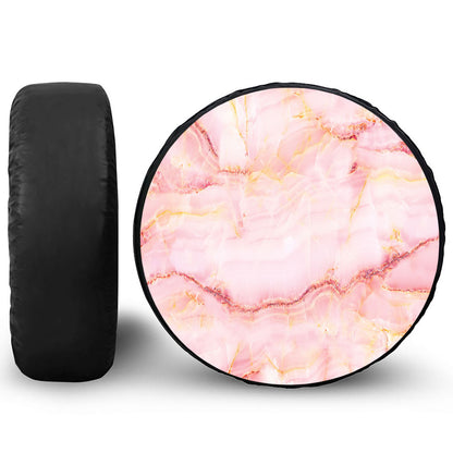 Pink Marble Print Tire Cover