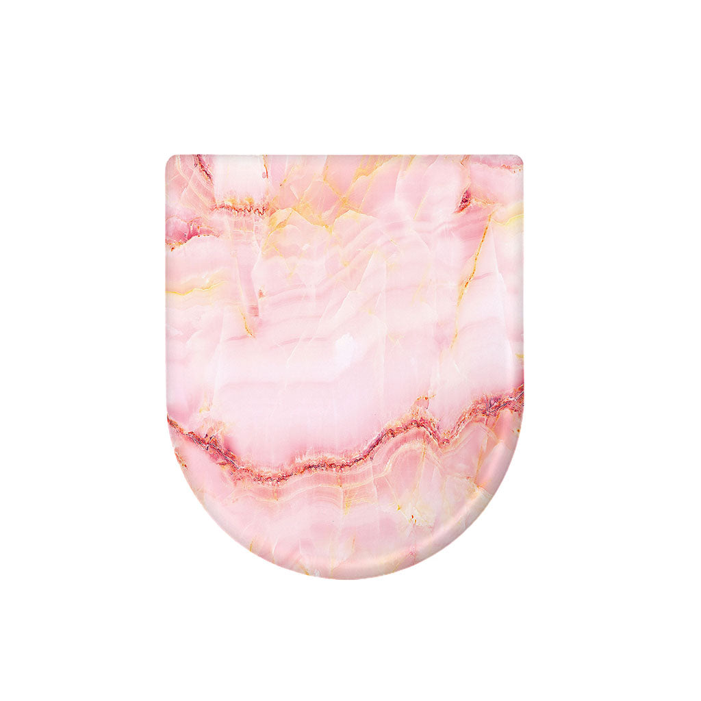 Pink Marble Print Toilet Lid Cover