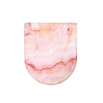 Pink Marble Print Toilet Lid Cover