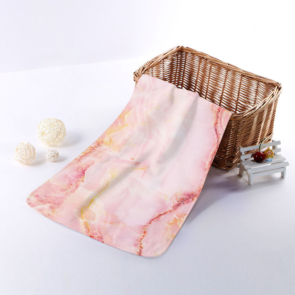 Pink Marble Print Towel