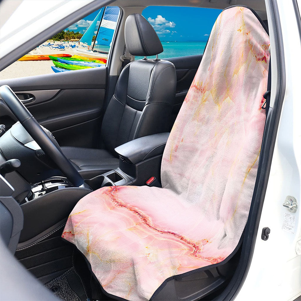 Pink Marble Print Waterproof Car Seat Cover