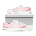 Pink Marble Print White Low Top Sneakers