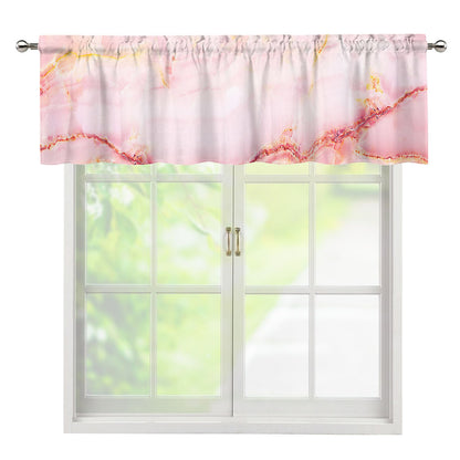 Pink Marble Print Window Valance