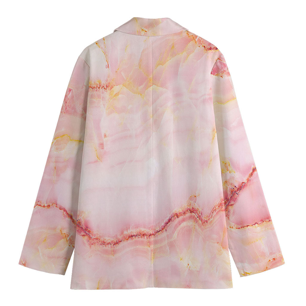 Pink Marble Print Women's Blazer