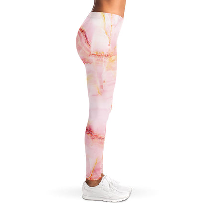 Pink Marble Print Women's Leggings