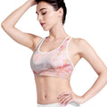 Pink Marble Print Women's Sports Bra