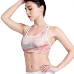 Pink Marble Print Women's Sports Bra