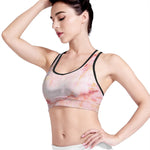 Pink Marble Print Women's Sports Bra