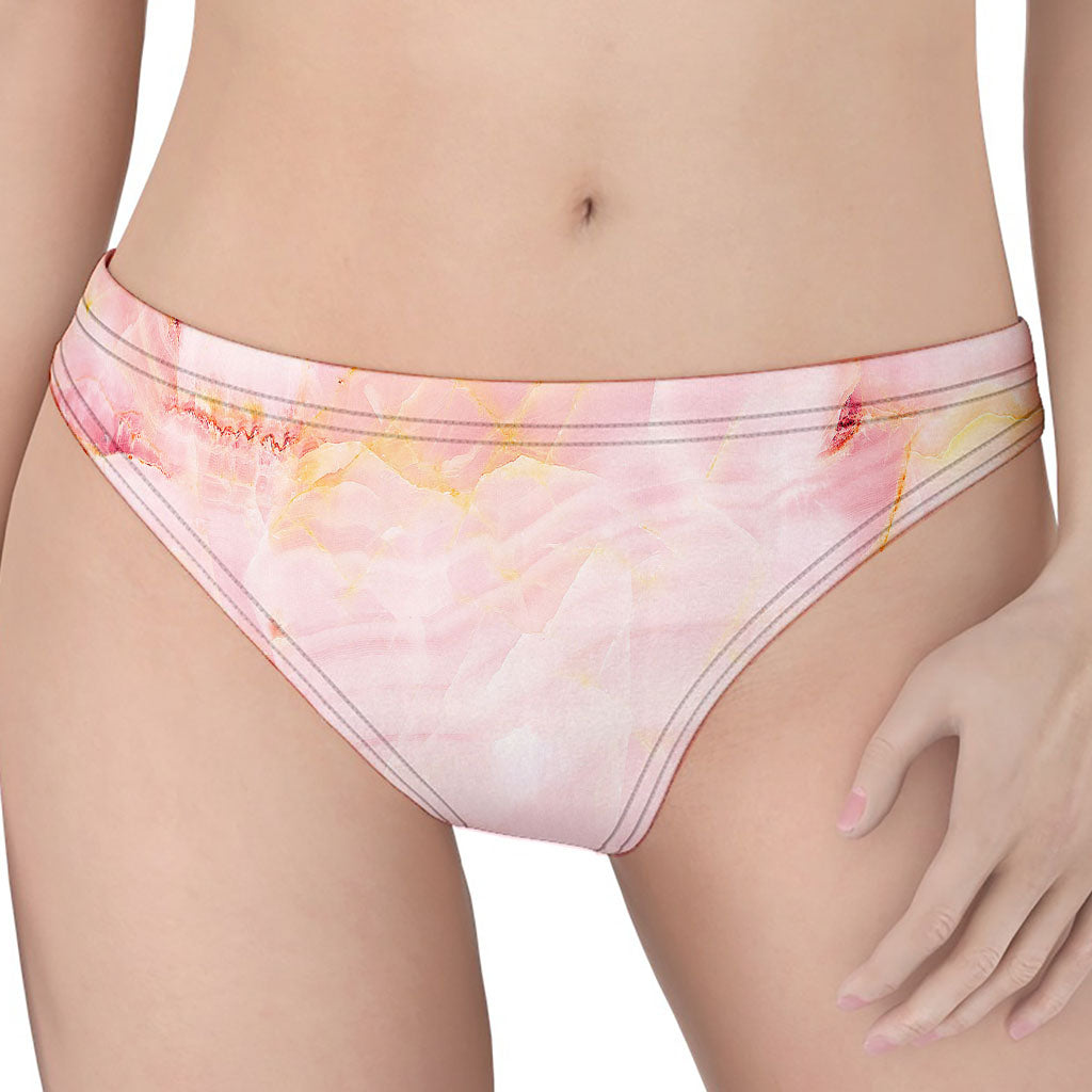 Pink Marble Print Women's Thong