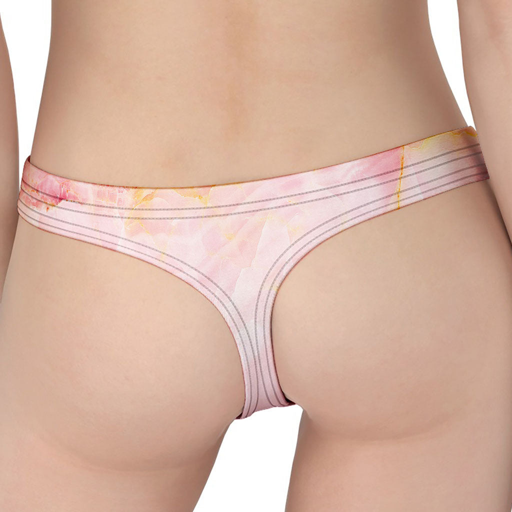 Pink Marble Print Women's Thong
