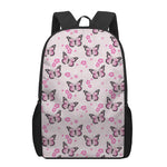 Pink Monarch Butterfly Pattern Print 17 Inch Backpack