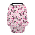 Pink Monarch Butterfly Pattern Print Baby Seat Cover