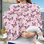Pink Monarch Butterfly Pattern Print Baby Seat Cover