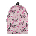 Pink Monarch Butterfly Pattern Print School Backpack