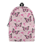 Pink Monarch Butterfly Pattern Print Backpack