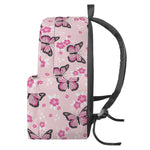 Pink Monarch Butterfly Pattern Print Backpack