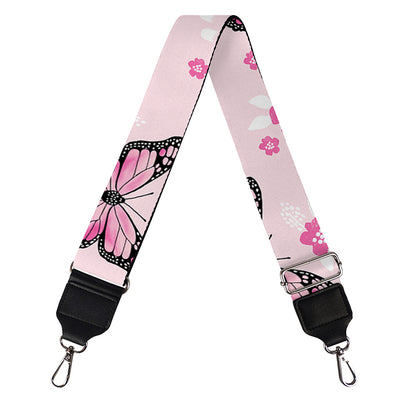 Pink Monarch Butterfly Pattern Print Bag Strap