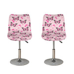 Pink Monarch Butterfly Pattern Print Bar Stool Covers