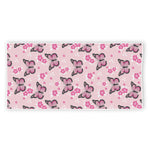 Pink Monarch Butterfly Pattern Print Beach Towel