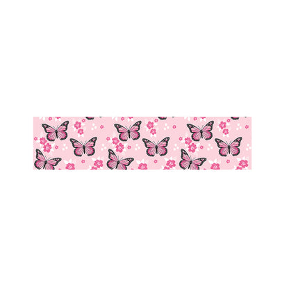 Pink Monarch Butterfly Pattern Print Bed Runner